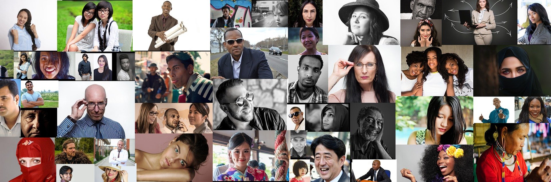 Collage of people from different cultures and ethnicities.